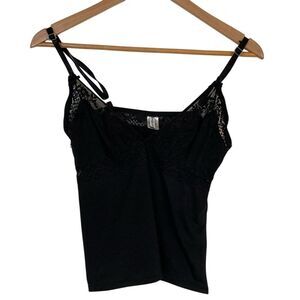 Rampage Womens Black Lace Camisole Top‎ Size M Y2K Basic Minimalist Feminine